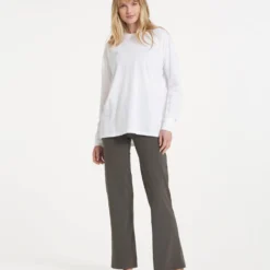 Long-Sleeve Feather Tee | White -Fashifyer Sales Store VW489ORE 1934