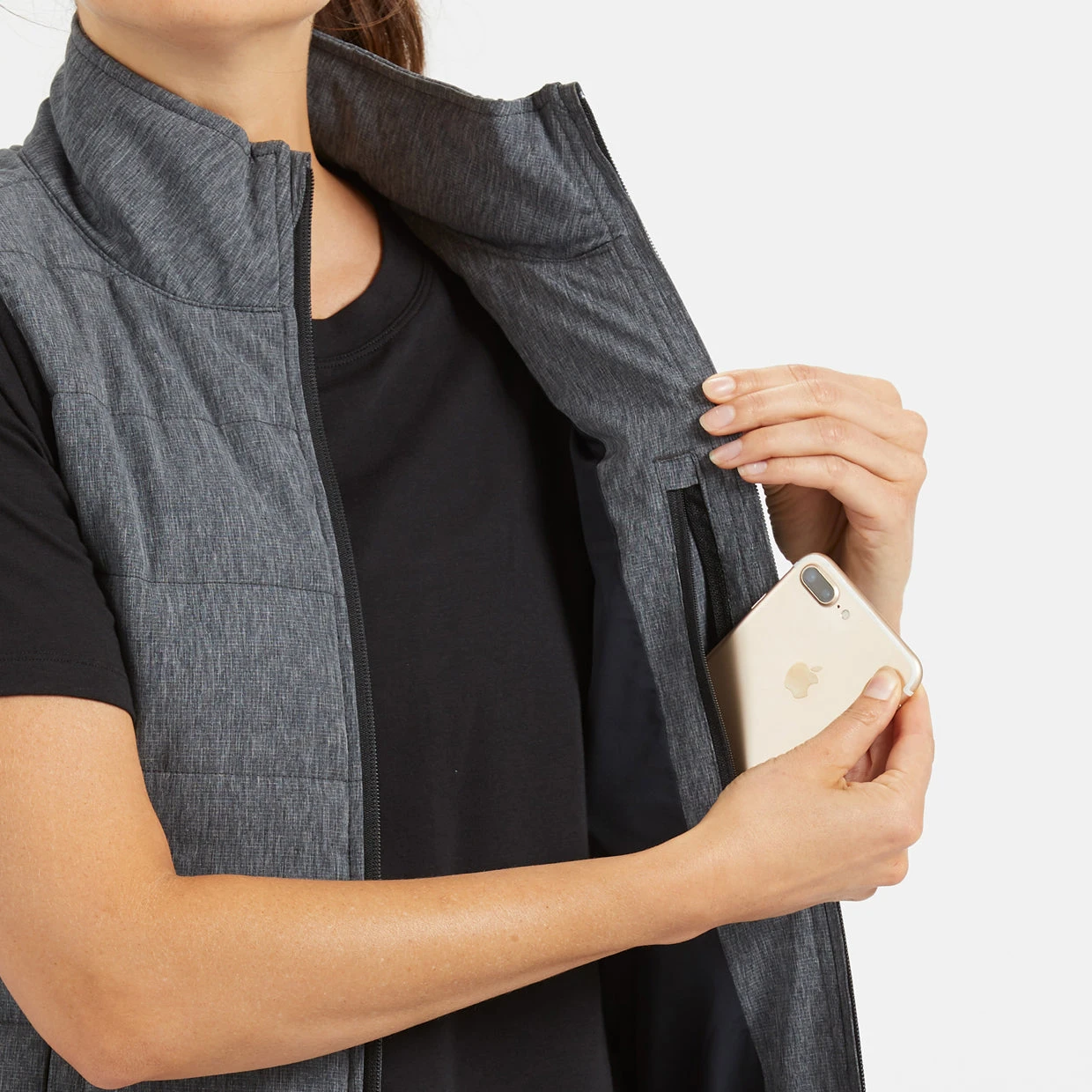 Pacific Vest | Black Linen Texture 5 Pacific Vest | Black Linen Texture - Image 5