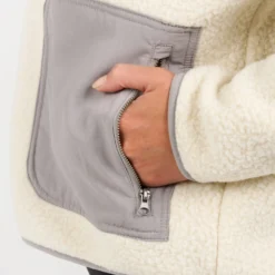 Womens Alpine Sherpa Jacket | Natural -Fashifyer Sales Store VW516NAT 1