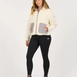 Womens Alpine Sherpa Jacket | Natural -Fashifyer Sales Store VW516NAT 3